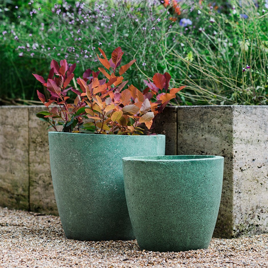 Tapered classic planter - verdigris