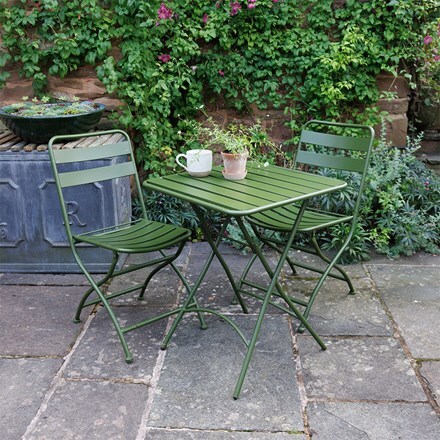 Forest green foldable bistro set