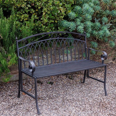 Folding metal bench