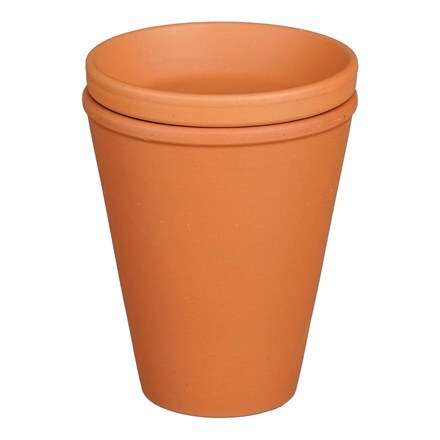 Terracotta pot watering olla with lid - set of 3