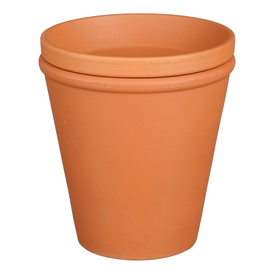Terracotta pot watering olla with lid - set of 2