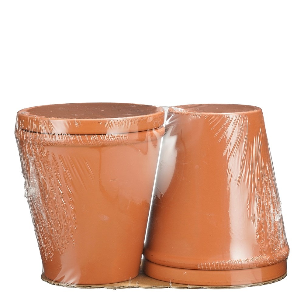 Terracotta pot watering olla with lid - set of 2