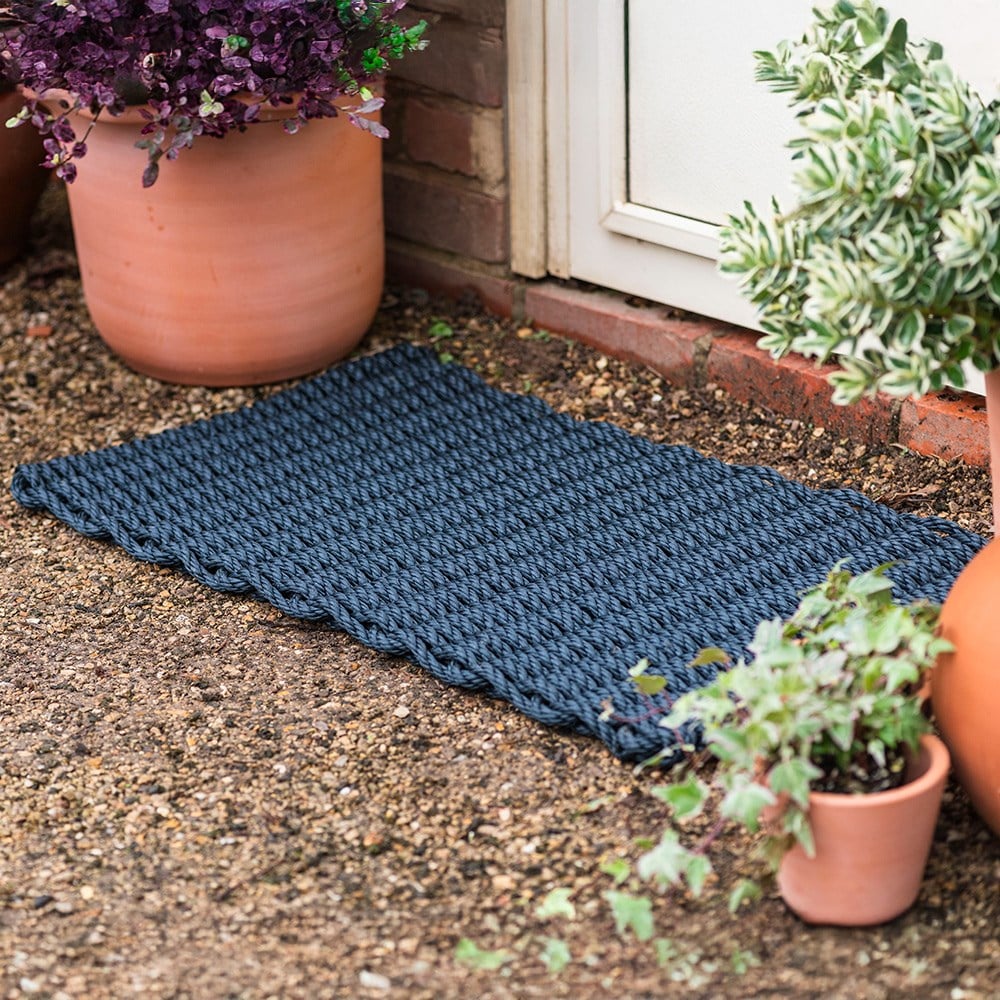 Rope doormat navy
