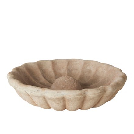 Antique terracotta flower bird bath