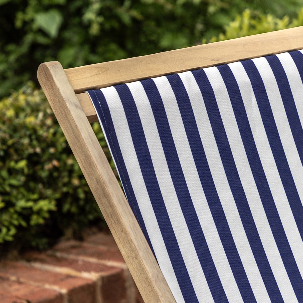 Blue stripe deck chair