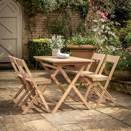 Folding wooden dining set