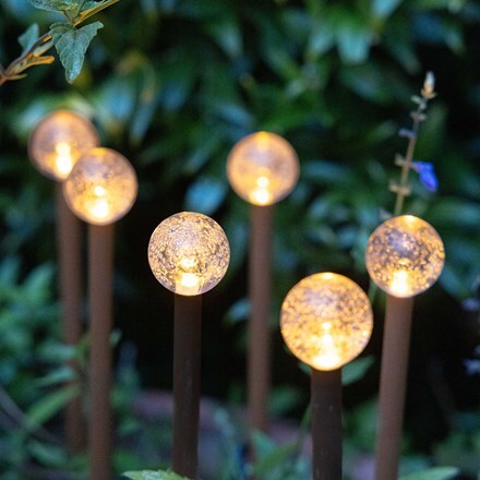 Outdoor stake ball lights - rust