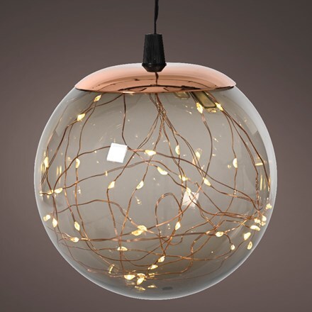 Outdoor LED hanging ball light - grey
