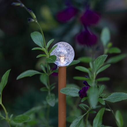 Outdoor stake ball lights rust - set of 20
