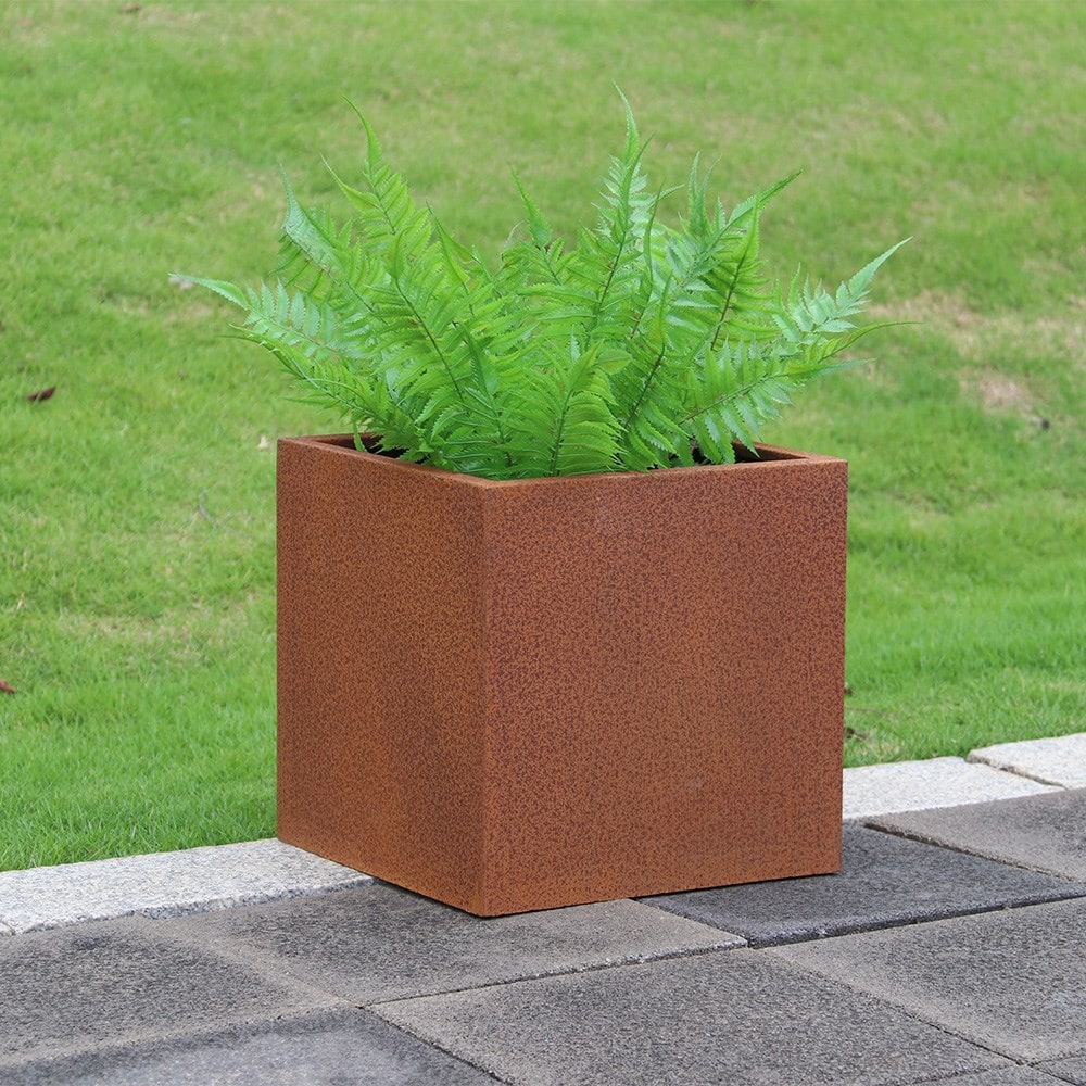 Corten steel planter - square