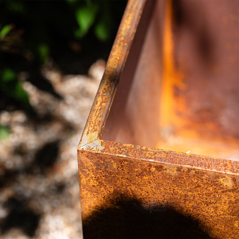 Corten steel planter - square