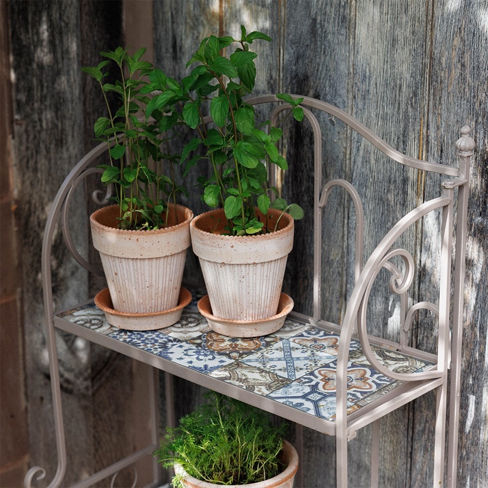 Mosaic tile plant stand
