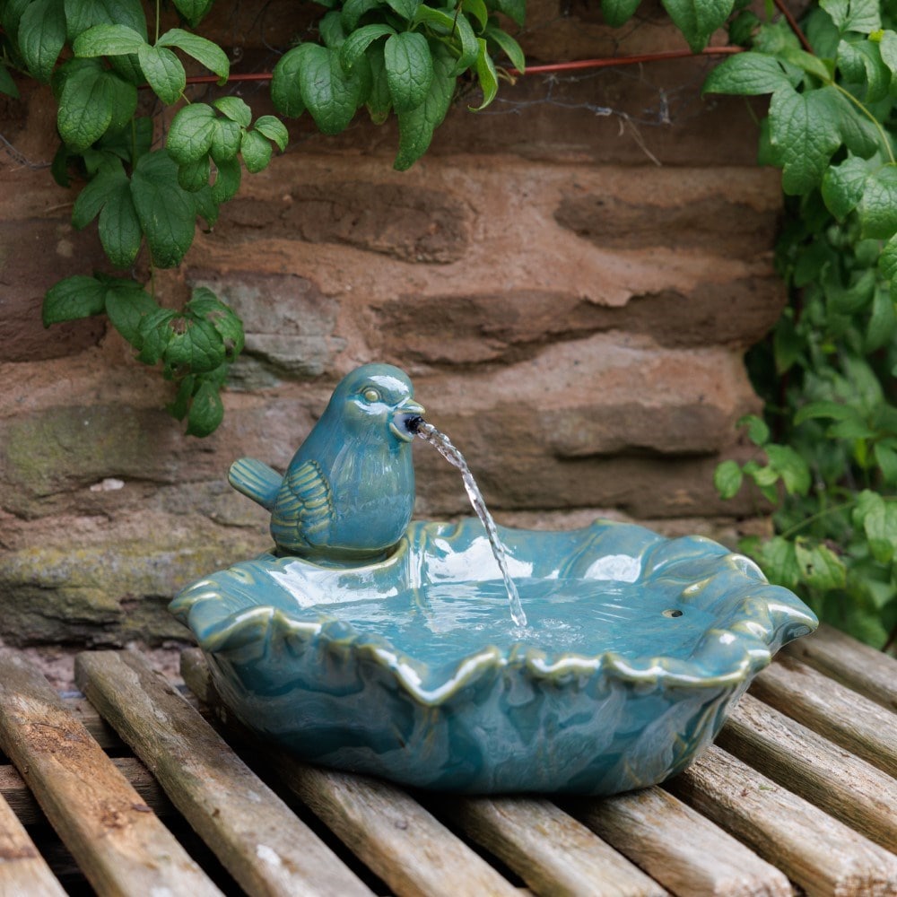 Ceramic bird water feature