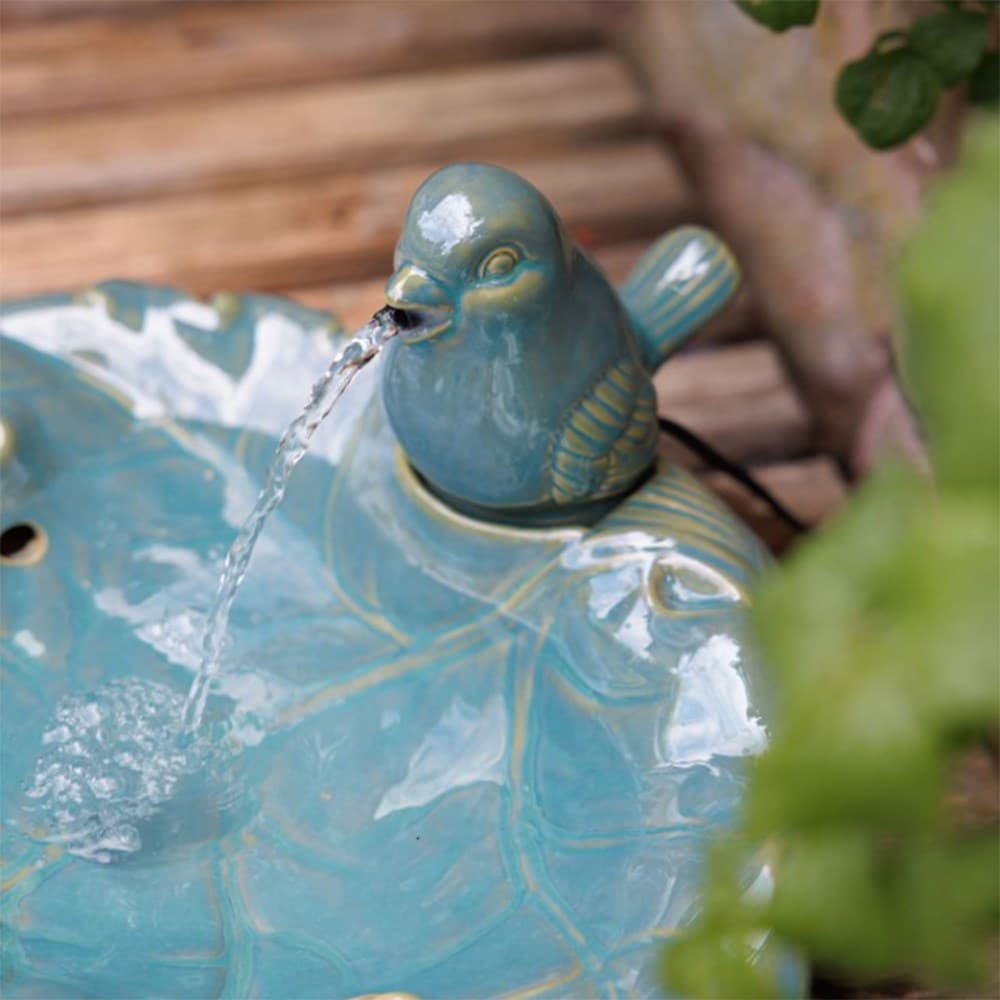 Ceramic bird water feature