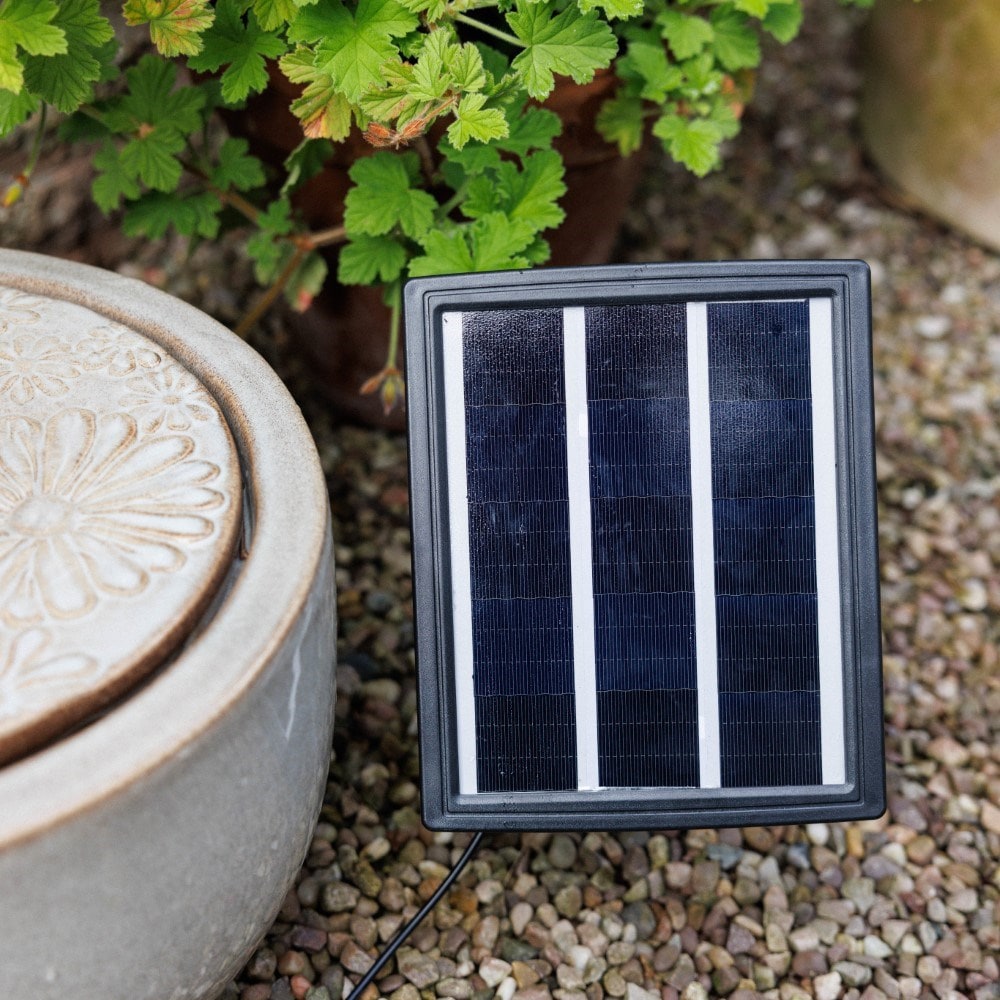 Solar ceramic bowl water fountain