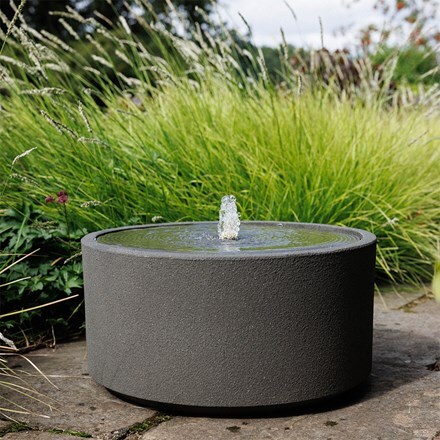 Cylinder textured water fountain