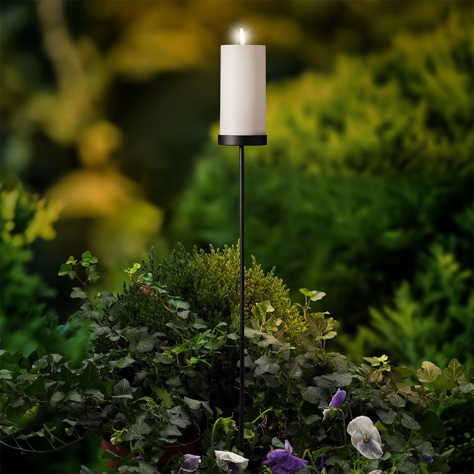 Solar candle on stake
