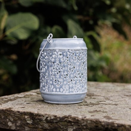 Enamel cut out tealight lantern