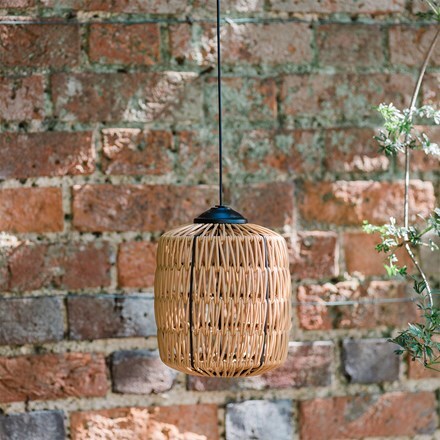 Solar pendant wicker