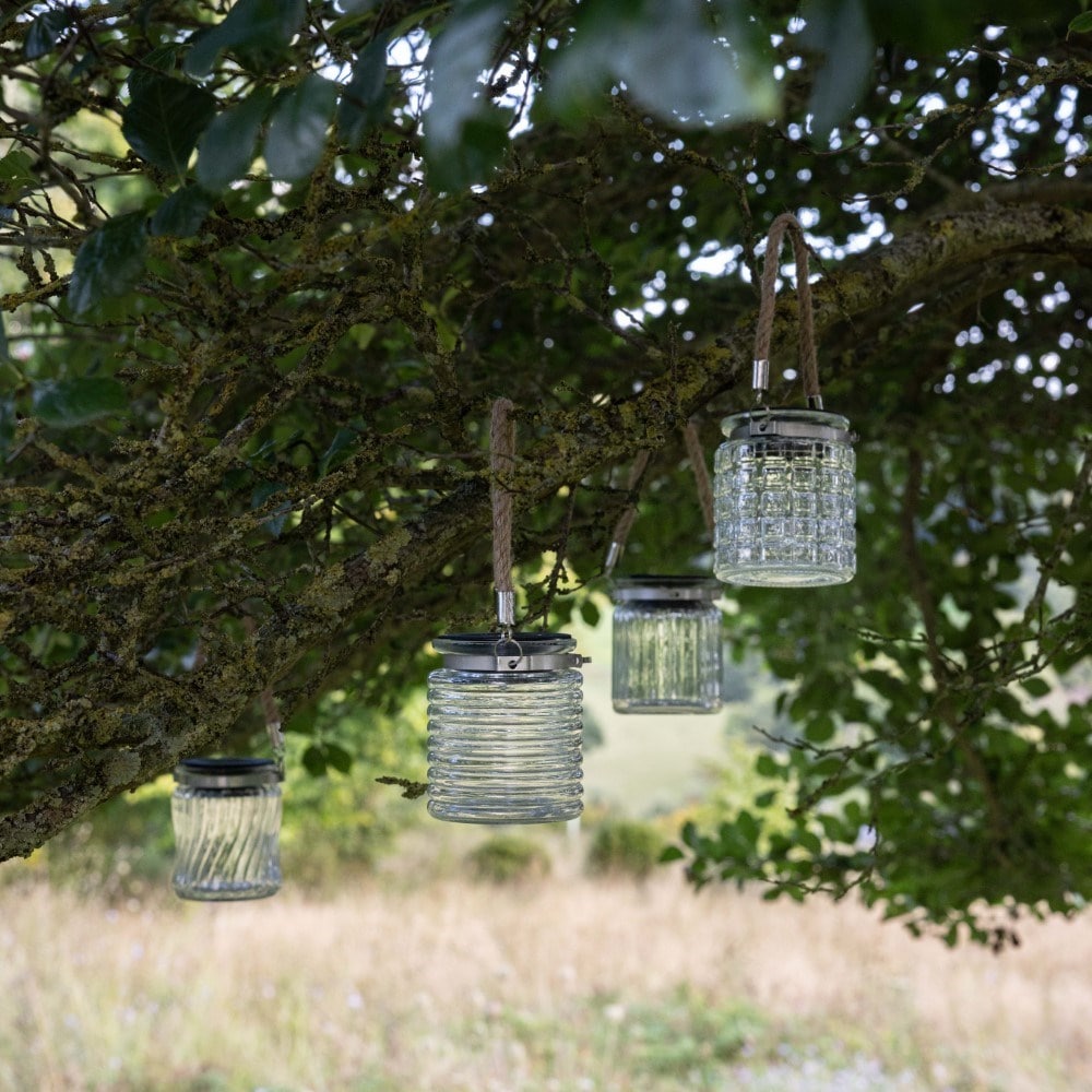 Solar glass mini lanterns - set of 4