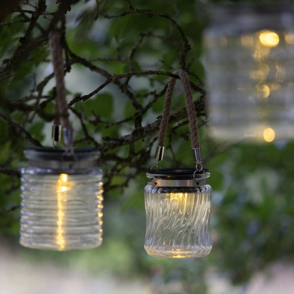 Solar glass mini lanterns - set of 4