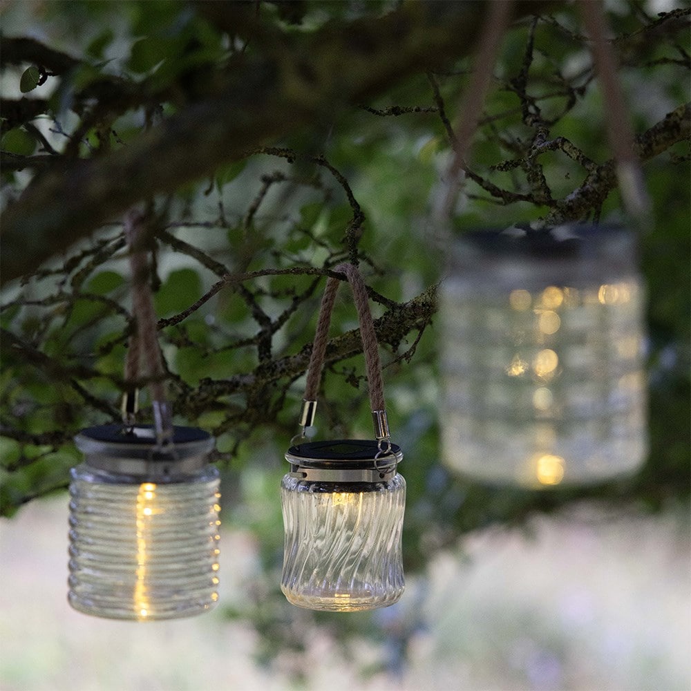 Solar glass mini lanterns - set of 4