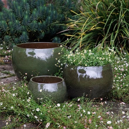 Deep bowl planter - khaki