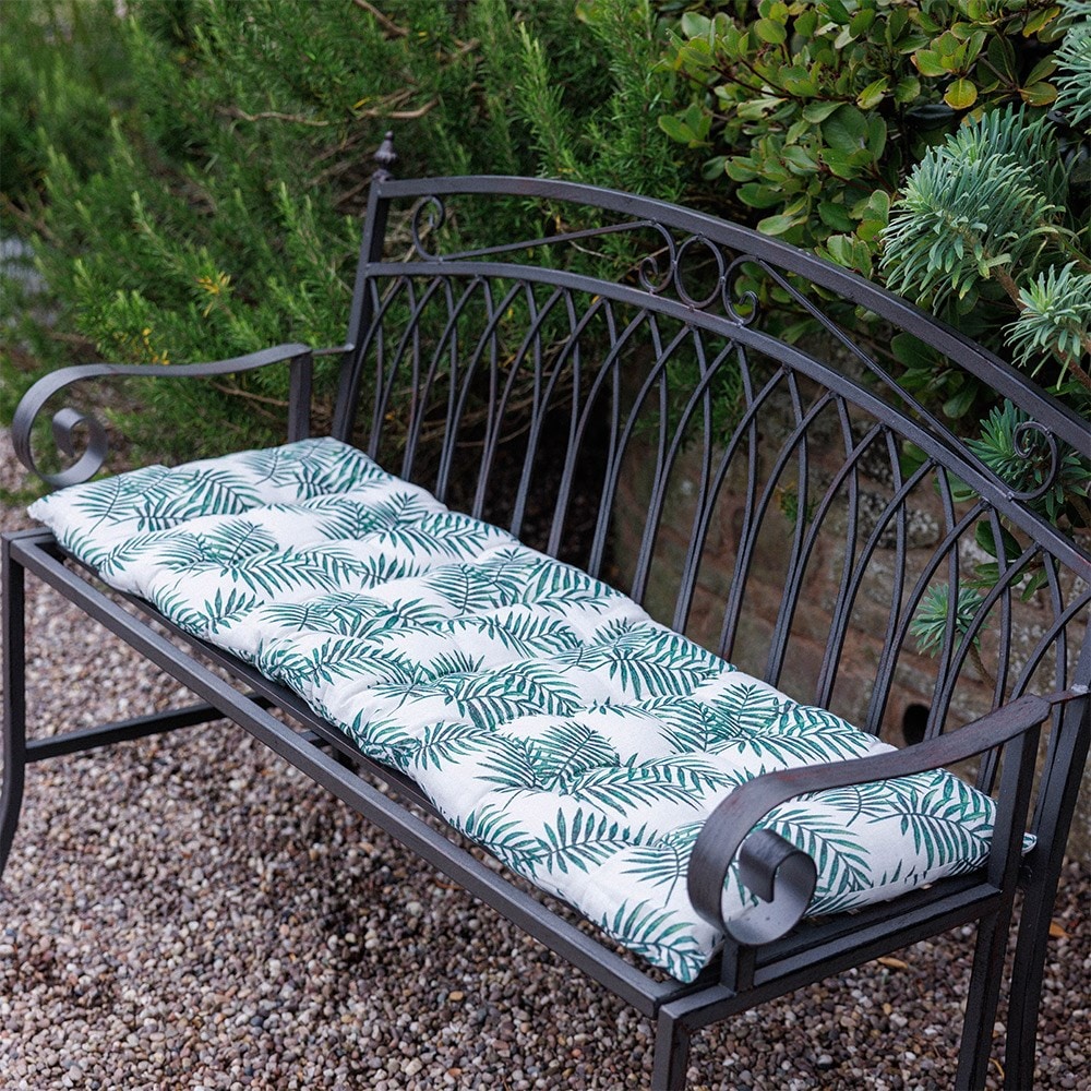 Fern print bench cushion