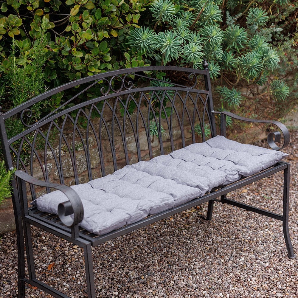 Grey bench cushion