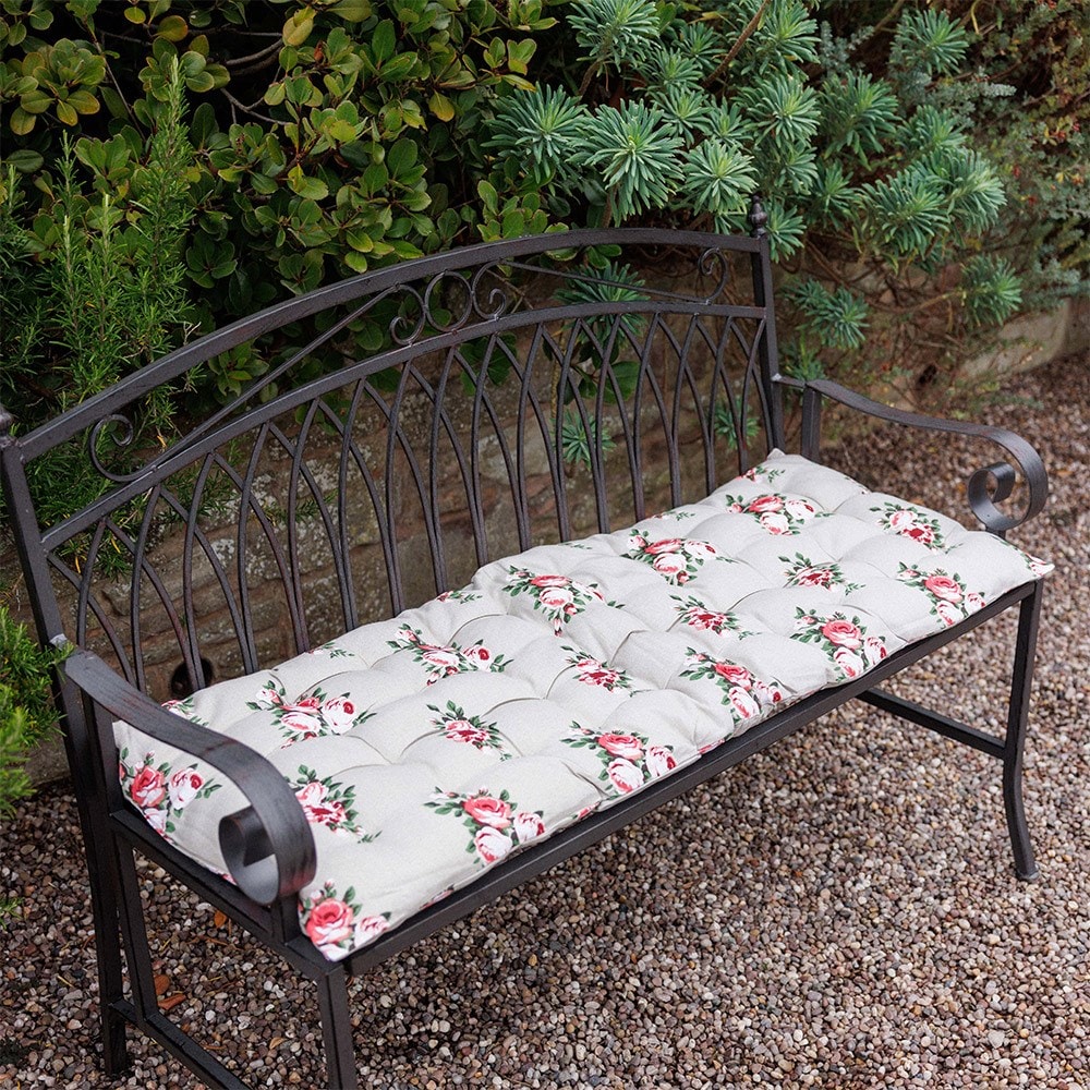 Rose print bench cushion