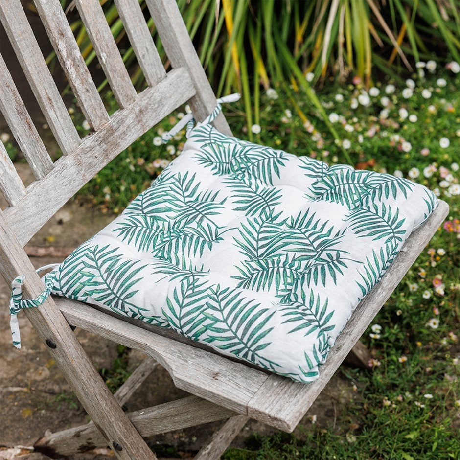 Fern print seat cushion