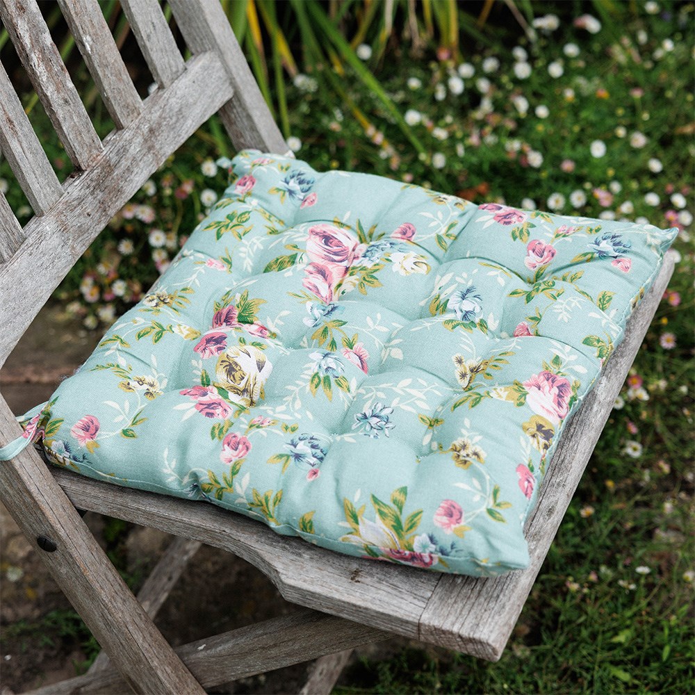 Vintage rose seat cushion