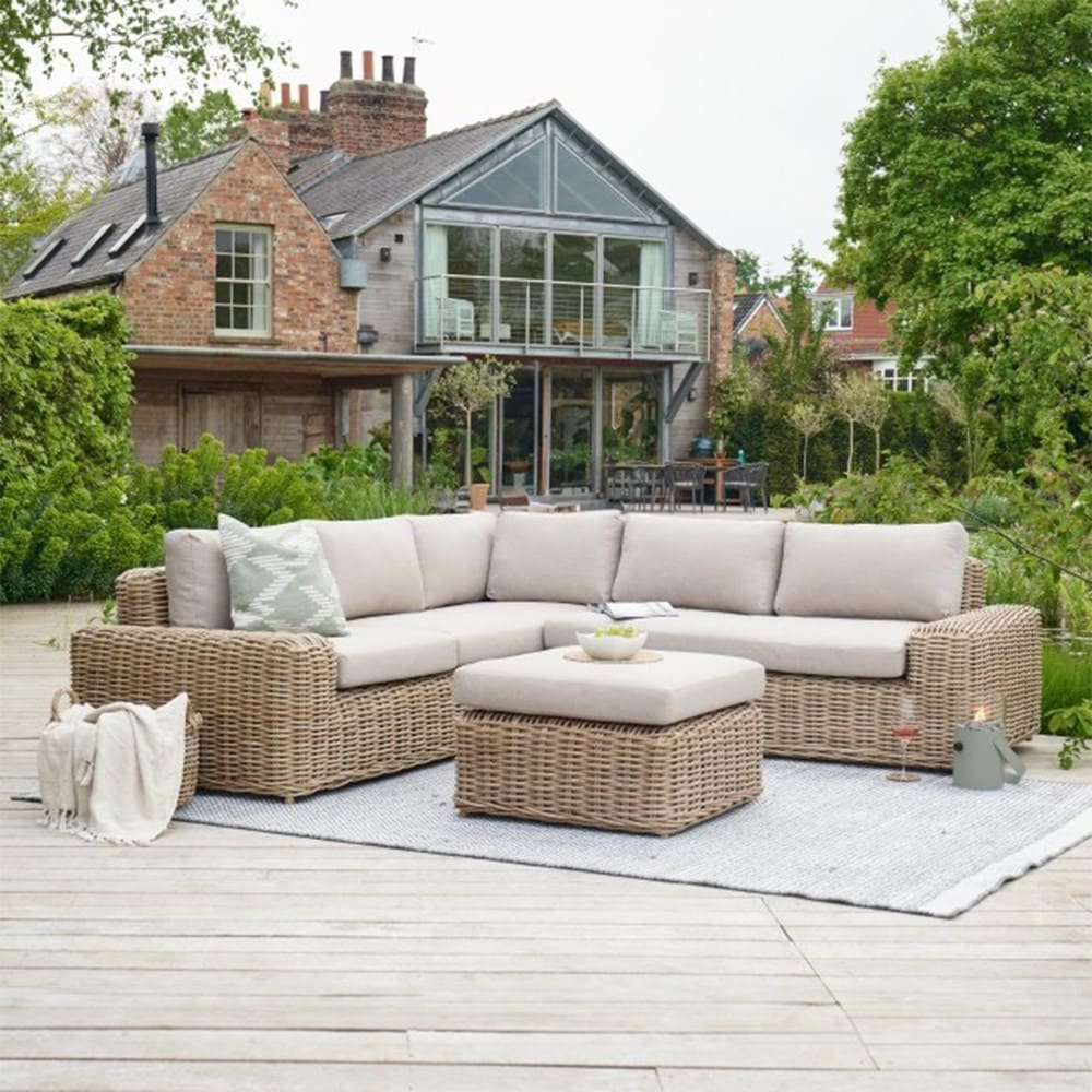 Natural chunky weave corner set
