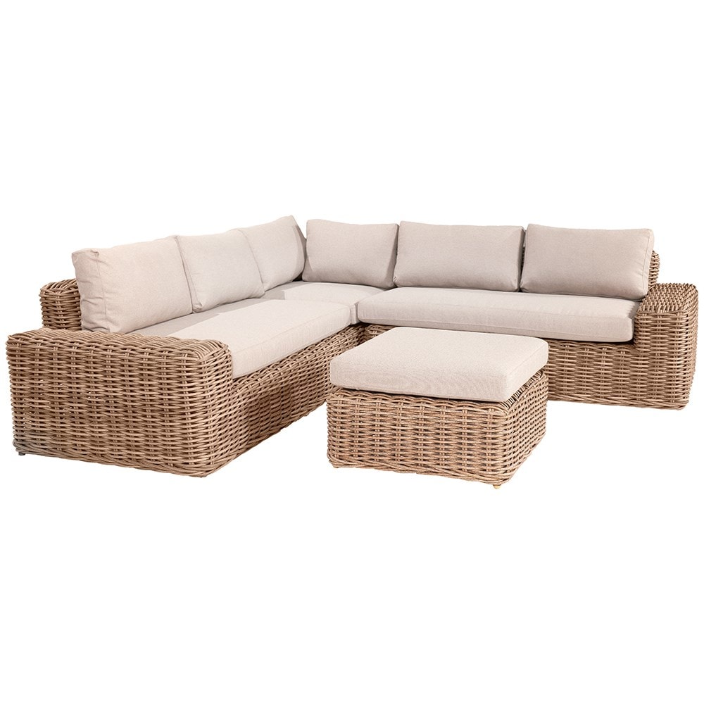 Natural chunky weave corner set