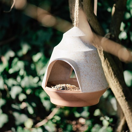 Recycled bamboo bird feeder