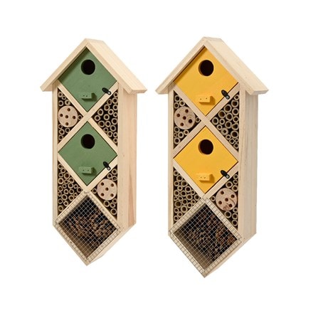 Wall mounted insect house - green / mustard