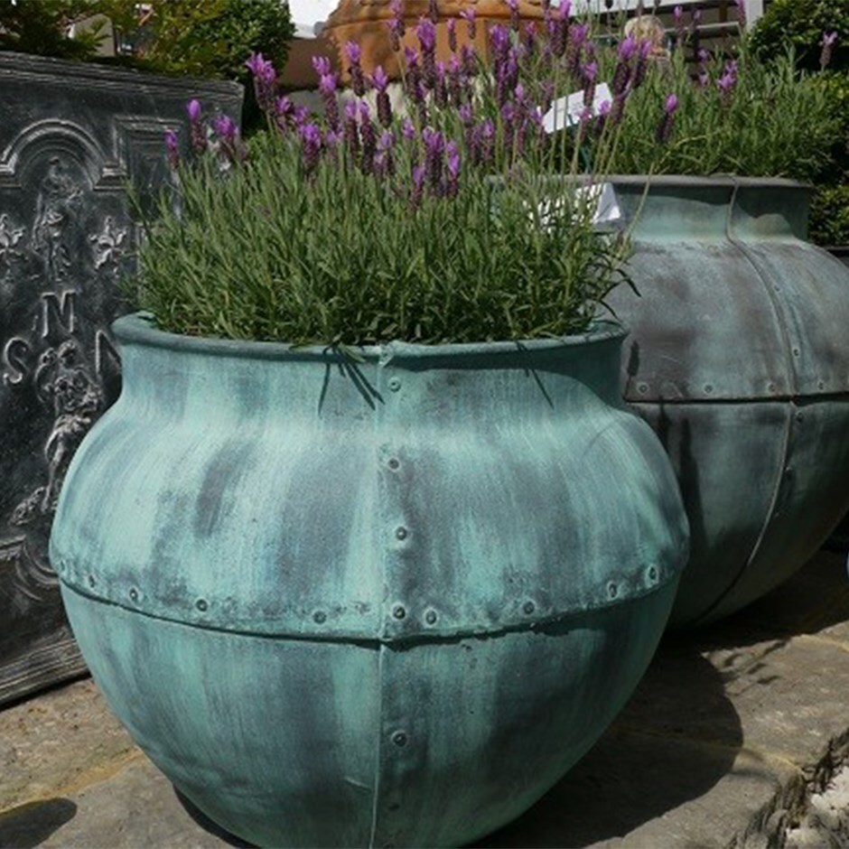 Beaten copper effect bell jar