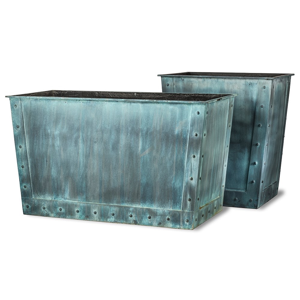 Lightweight beaten copper effect planter