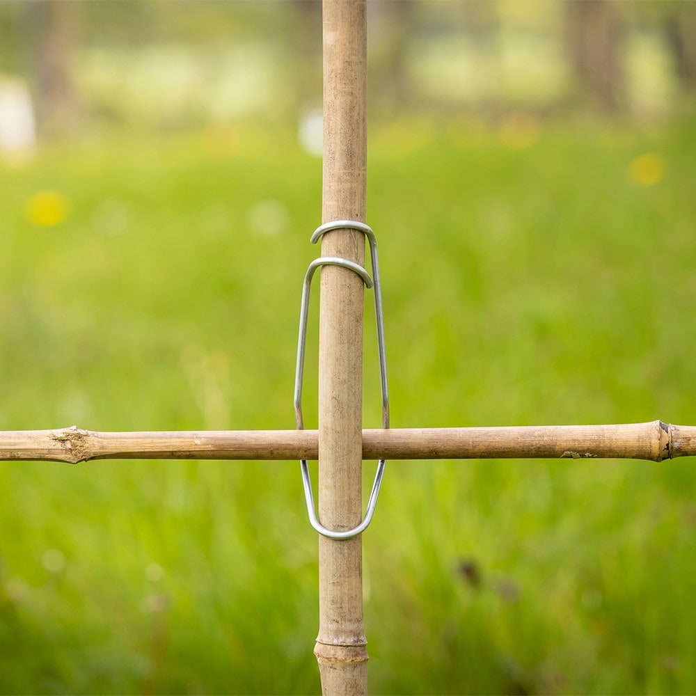 Bamboo wire clips for plant support construction - set of 10