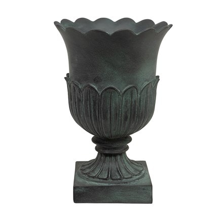 Weathered urn plant pot  - dark grey