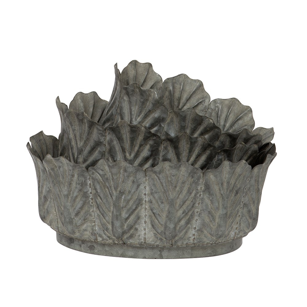 Metal leaf bowl planters - set of three