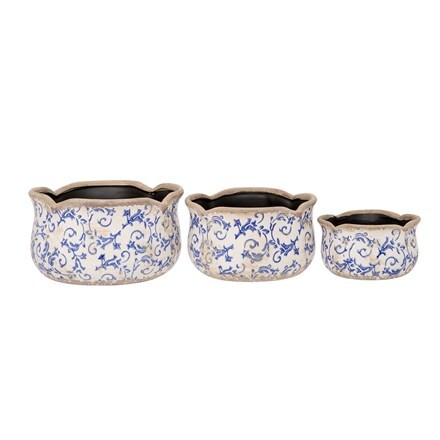 Scallop bowl planters - set of three