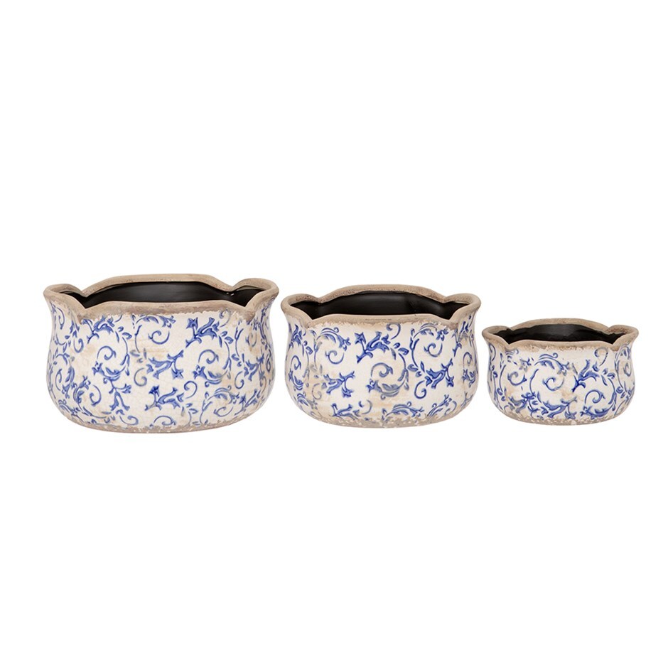 Scallop bowl planters - set of three