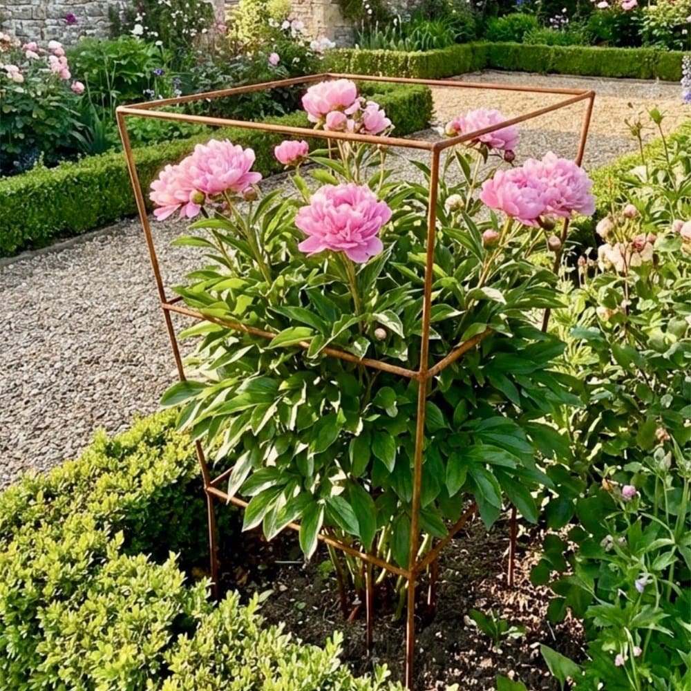 Square rose support - rust