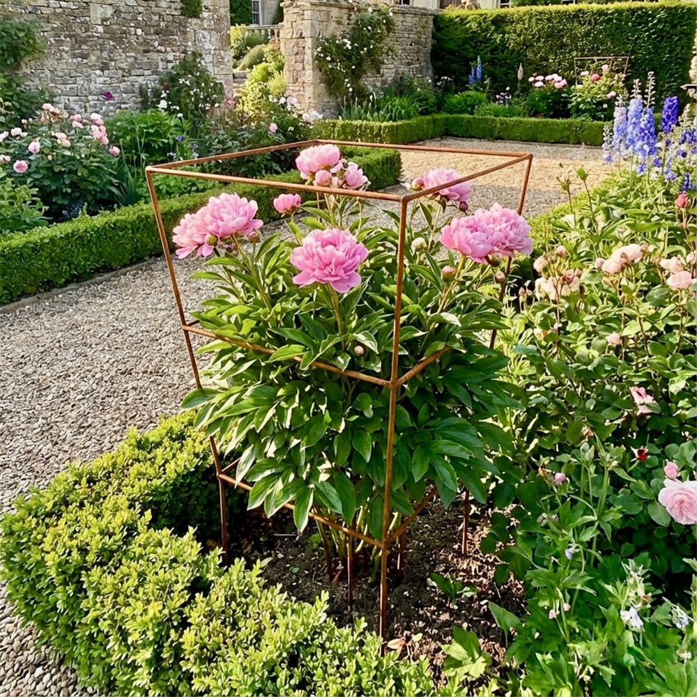 Square rose support - rust