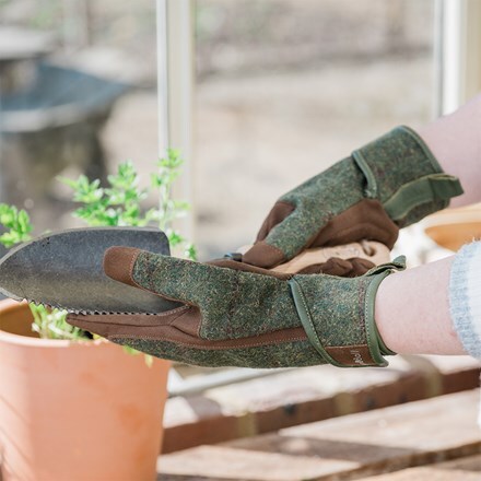 Tweed gardening glove - dark green