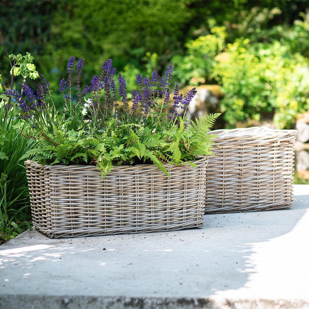 Weatherproof basket trough