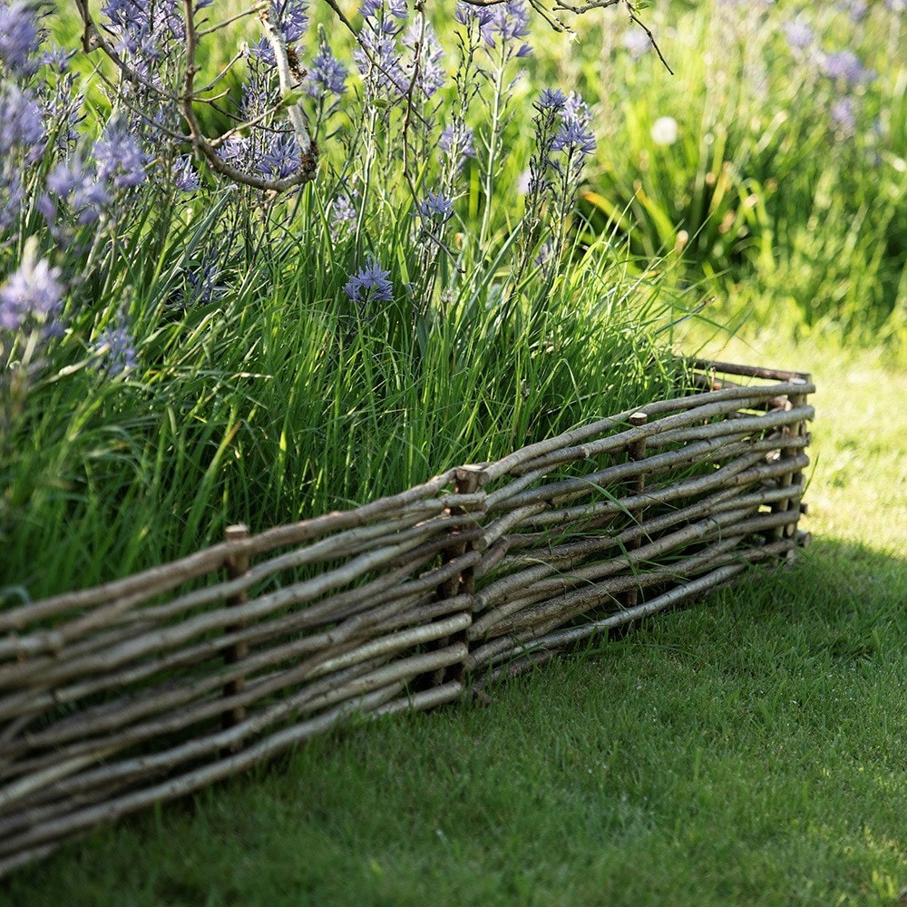 Hazel edging hurdles