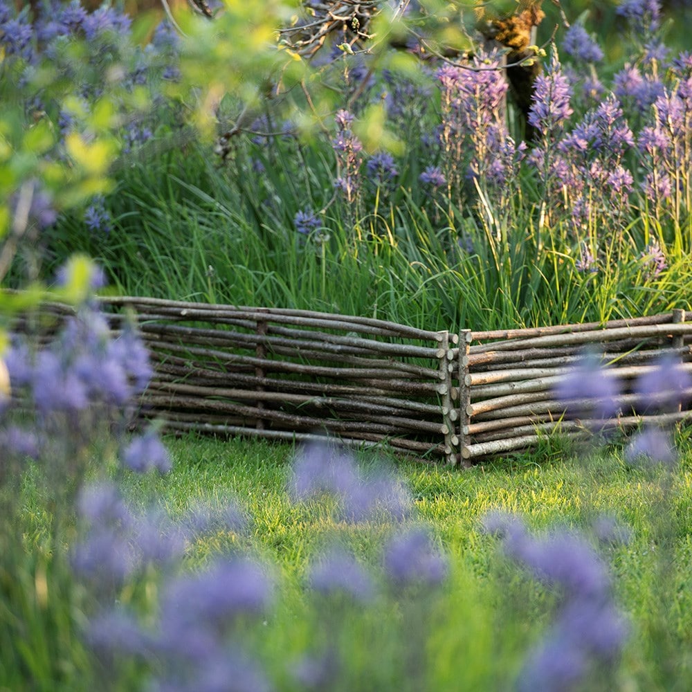 Hazel edging hurdles