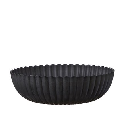 Lightweight ribbed plant bowl - dark grey